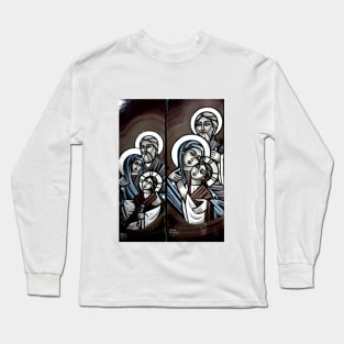 The Holy Family of Jesus - Alexandrian Iconographic Stories - By Amal Fomail Guirguis Long Sleeve T-Shirt